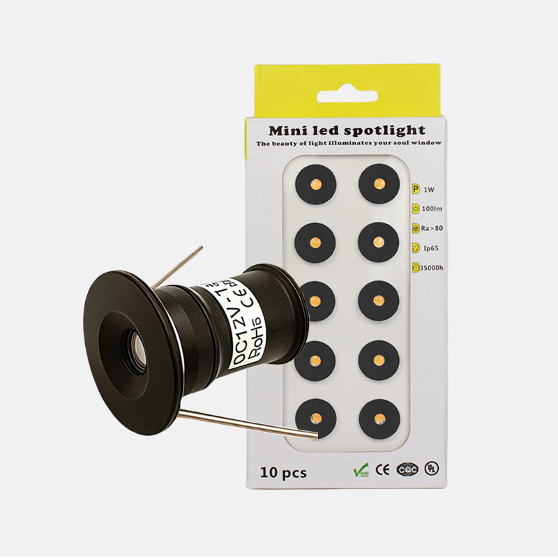 10-Pack Black Mini 1W LED Downlight Spot Waterproof IP65