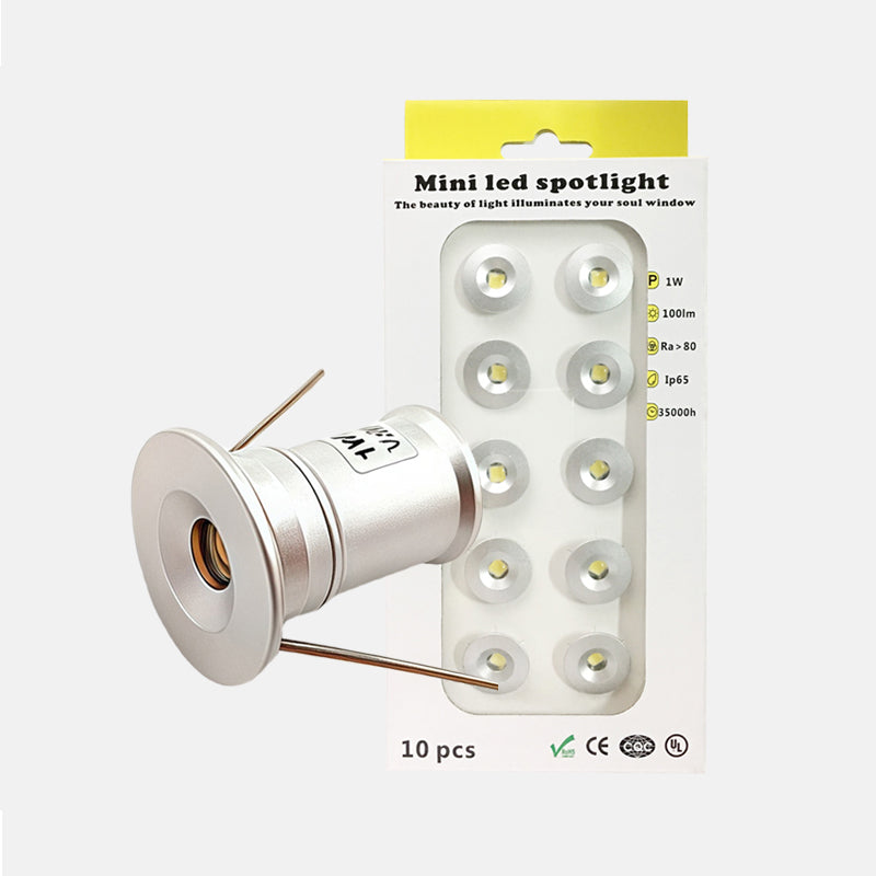 10-Pack Silver Mini 1W LED Downlight Spot Waterproof IP65