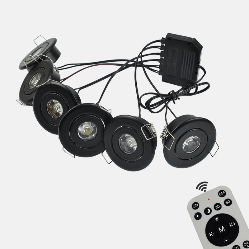 Remote Dimmable Group of Black 18W(6x3W) Mini LED Spot Downlights Beam Angle 30°