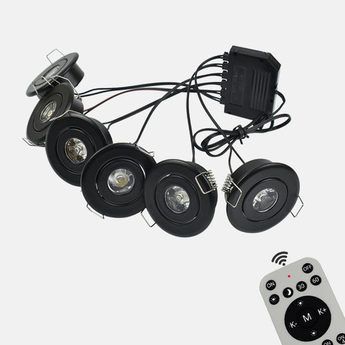 Remote Dimmable Group of Black 18W(6x3W) Mini LED Spot Downlights Beam Angle 30°