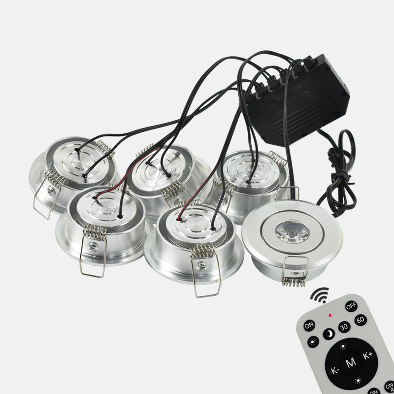 Remote Dimmable Group of Silver 18W(6x3W) Mini LED Spot Downlights Beam Angle 30°