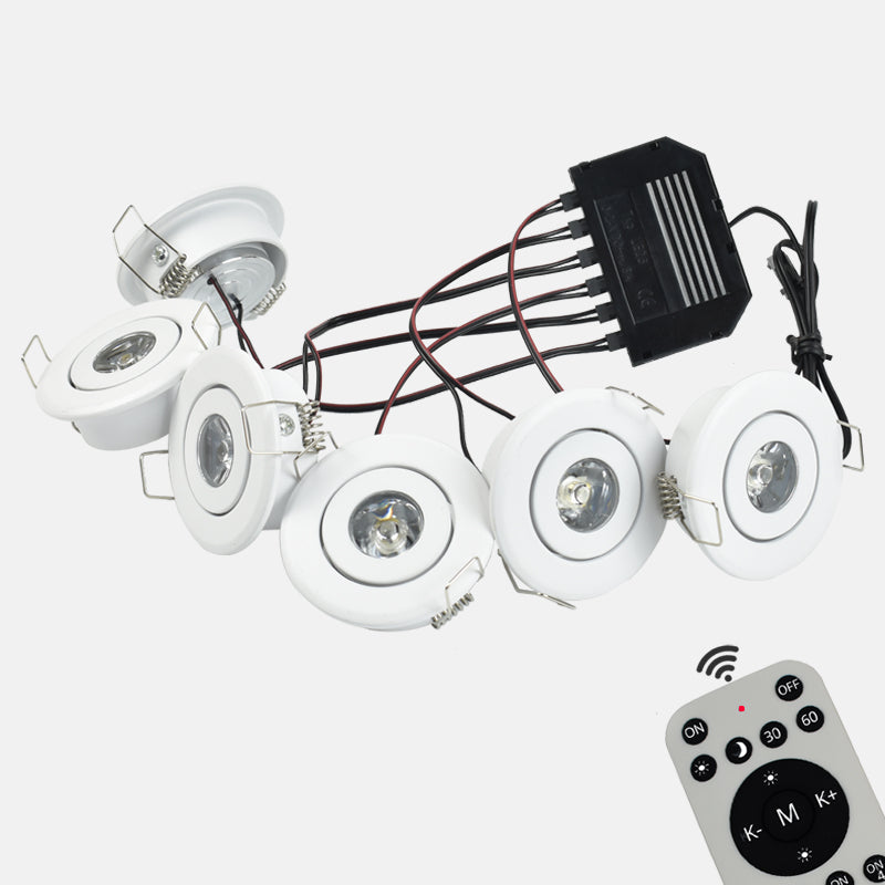 Remote Dimmable Group of White 18W(6x3W) Mini LED Spot Downlights Beam Angle 30°