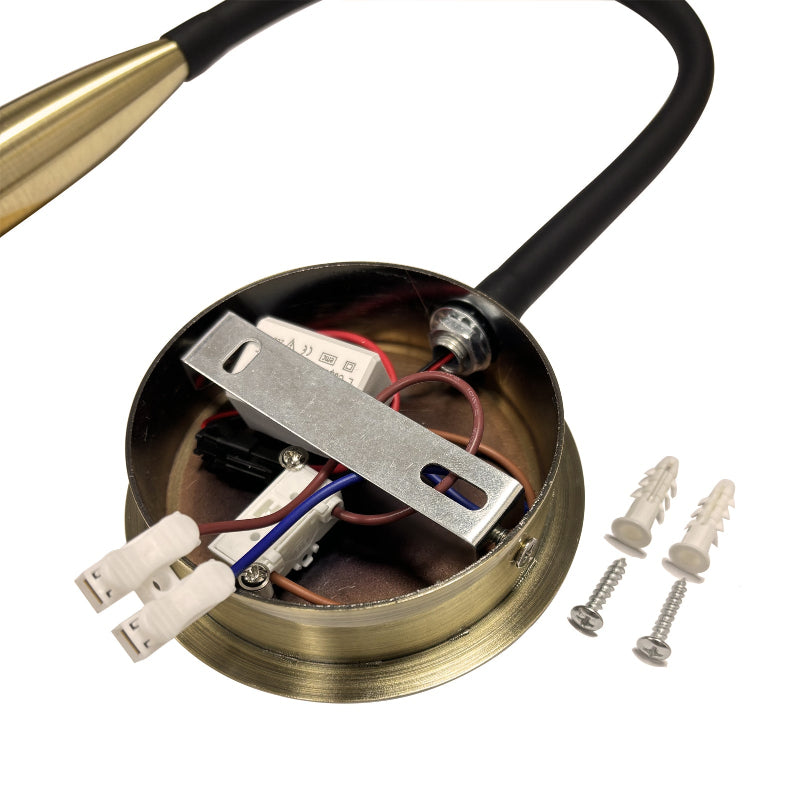 Big Size Nordic Wall Sconce Light 3W Bedside Art Focus Lamp Bronze and Black 35D-35C