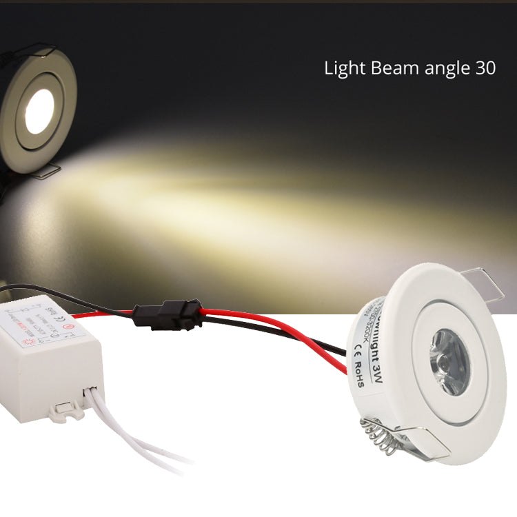 Mini 1W White Finish LED Downlight Recessed Cutout40-45mm