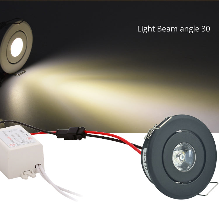 Mini 1W Black Finish LED Downlight Recessed Cutout40-45mm