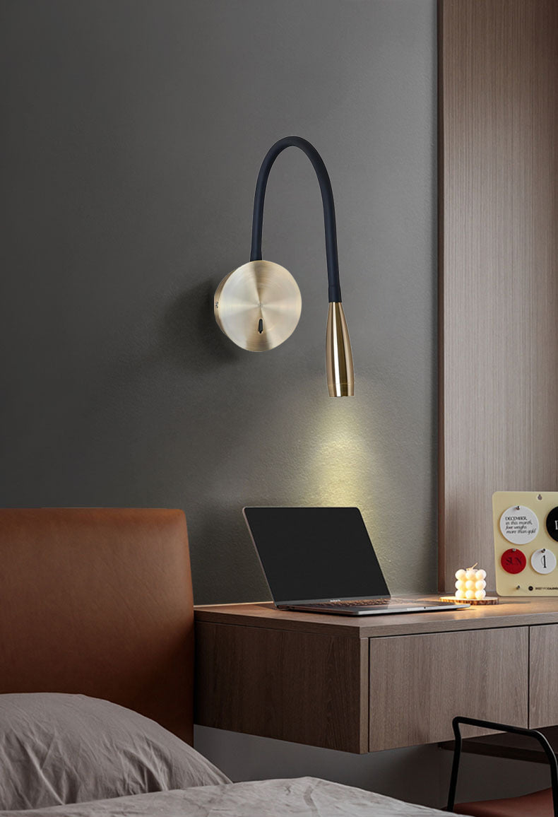 Big Size Nordic Wall Sconce Light 3W Bedside Art Focus Lamp Bronze and Black 35D-35C