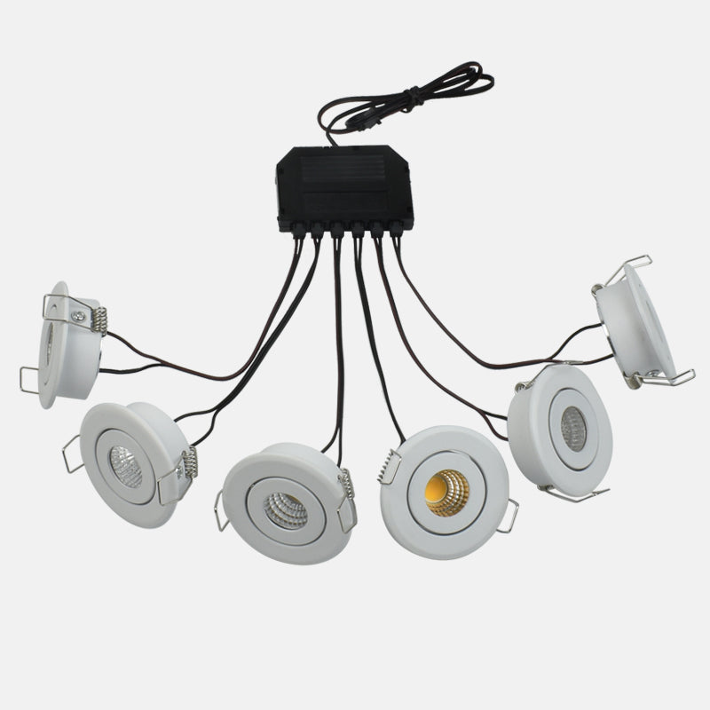 Group of White 18W(6x3W) Mini LED Spot Downlights for veranda carport sunroom IP44