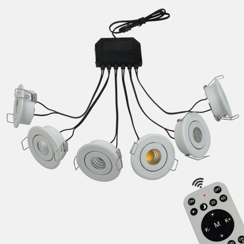 Remote Dimmable Group of White 18W(6x3W) Mini LED Spot Downlights for veranda carport sunroom