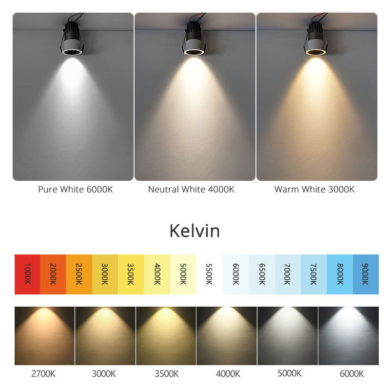 Mini Deep Anti Glare 24° Narrow Beam LED Downlight 3W Dimmable Spotlight