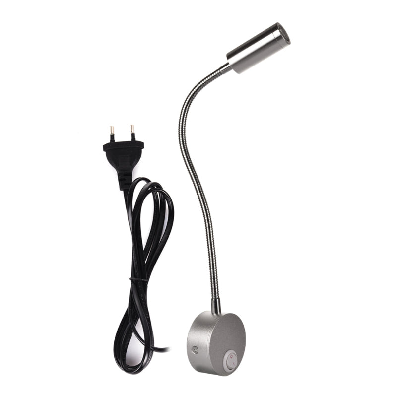 Adjustable Nordic Bedside Wall Lamp 3W 160LM LED Plug in Silver 40-01C