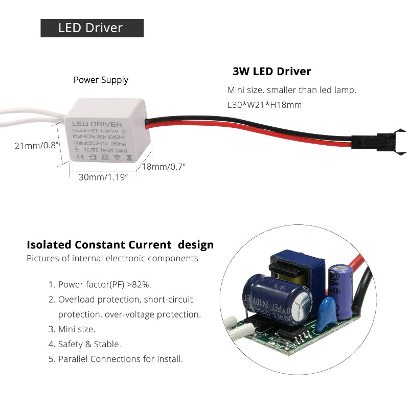 Mini 3W Silver Adjustable Spot LED Downlight Cutout 40-45mm
