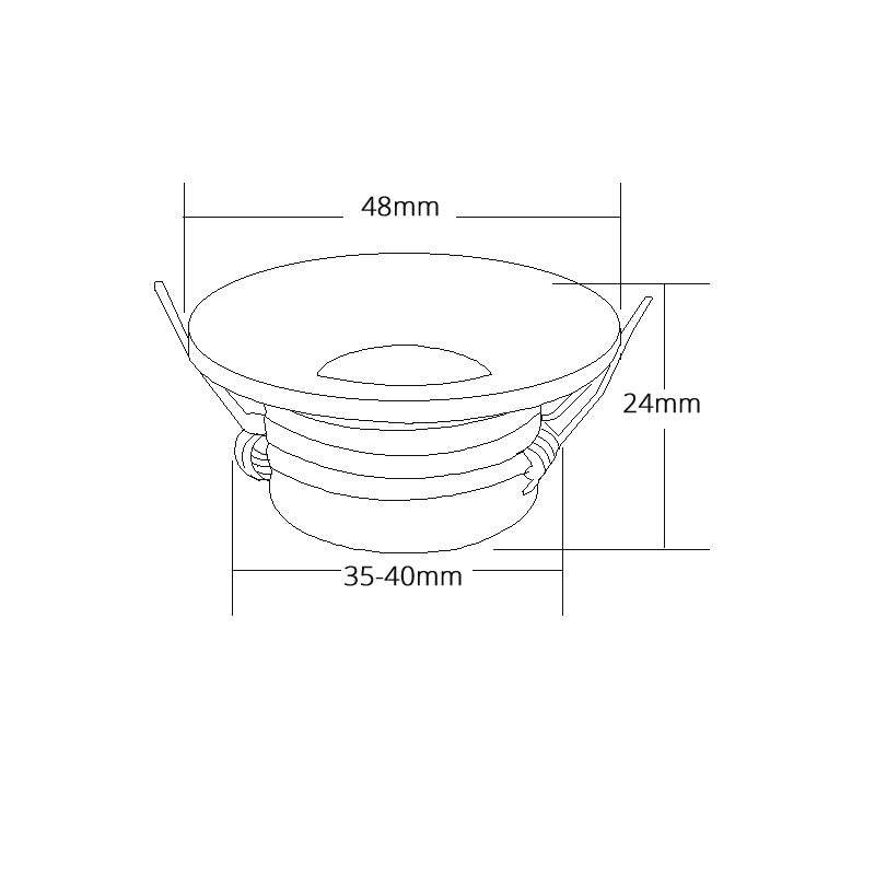 Gold Mini COB LED Spotlights 3W Cutout 35-40mm