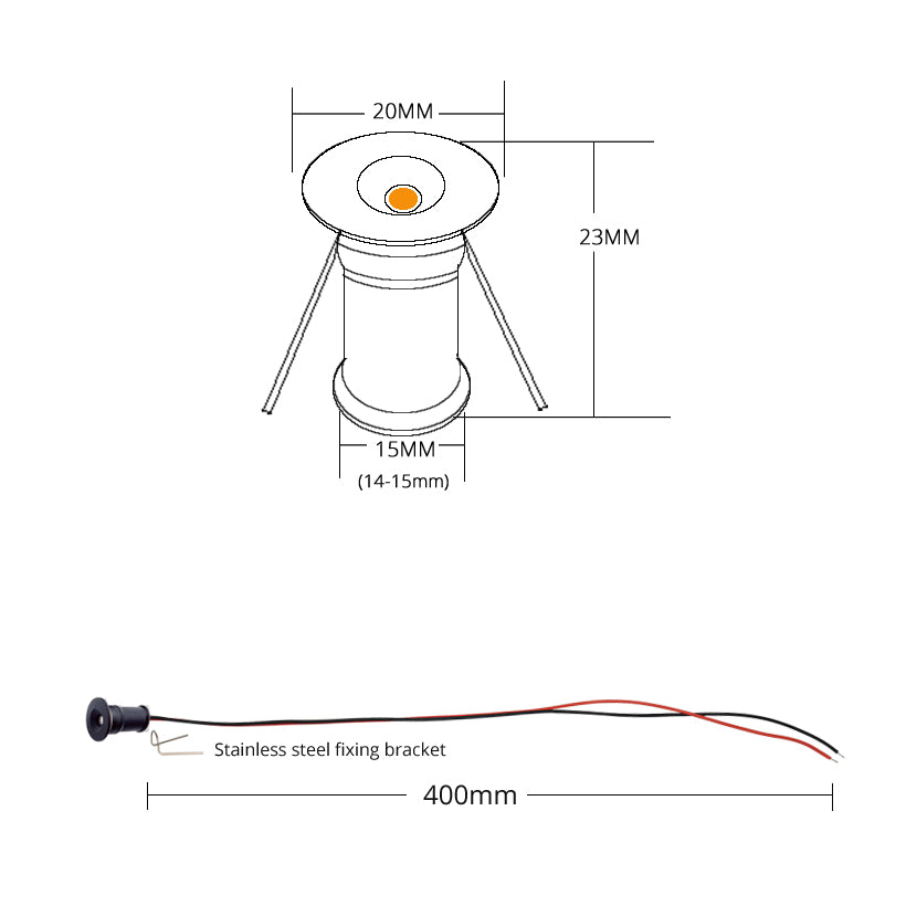IP65 Mini 12V 1W LED Spot Recessed Downlight Waterproof