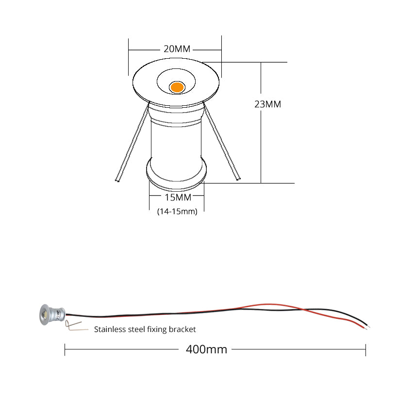 Silver Waterproof 1W Small LED Spot Recessed Downlight For DIY Home Light