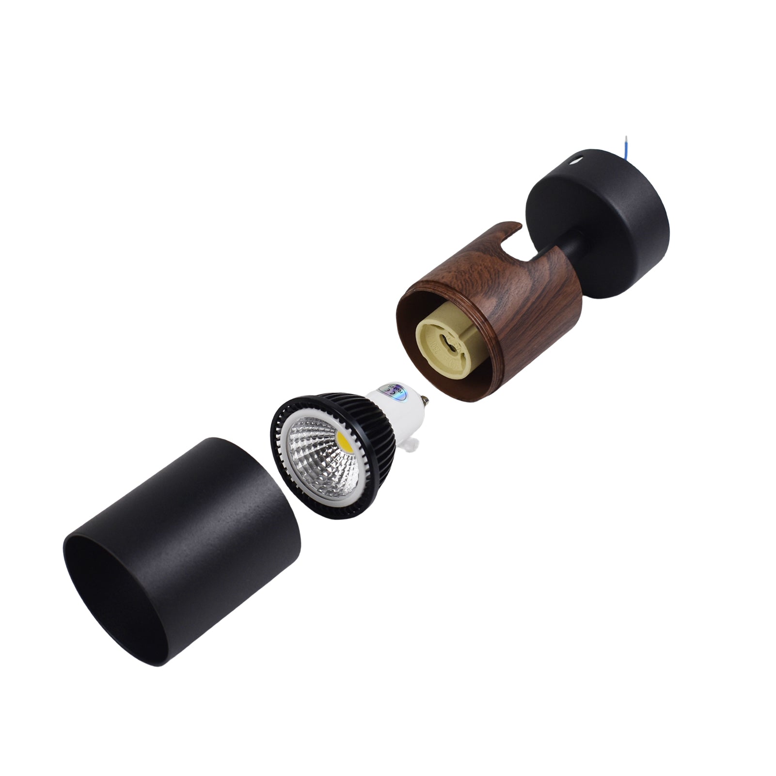 Woodgrain Effect Surface Mounted Spot Light fixture  Ceiling Wall Sconce GU10 LED Lamp Replaceable