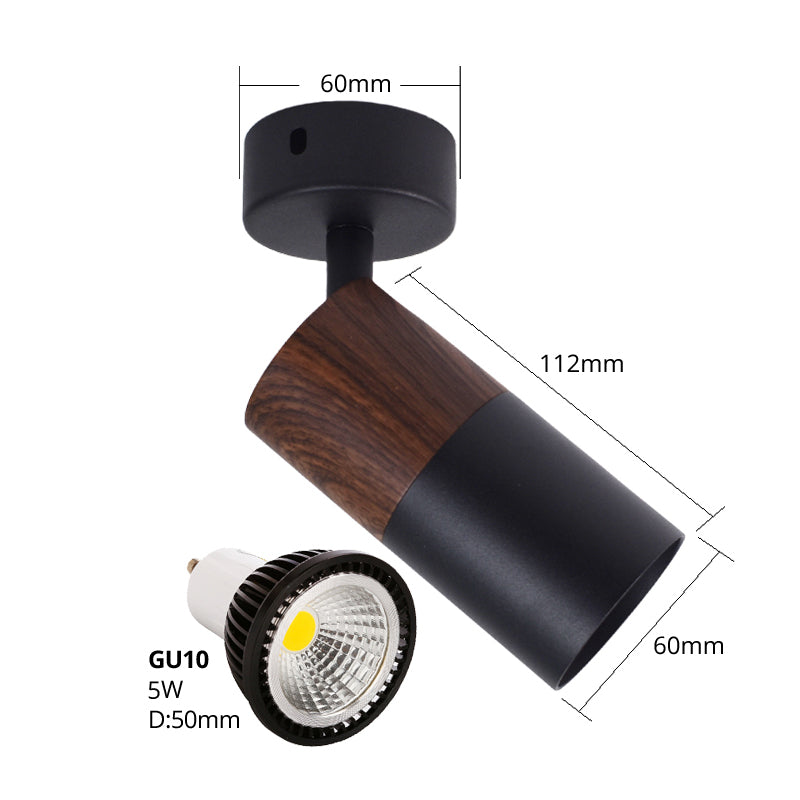 Woodgrain Effect Surface Mounted Spot Light fixture  Ceiling Wall Sconce GU10 LED Lamp Replaceable