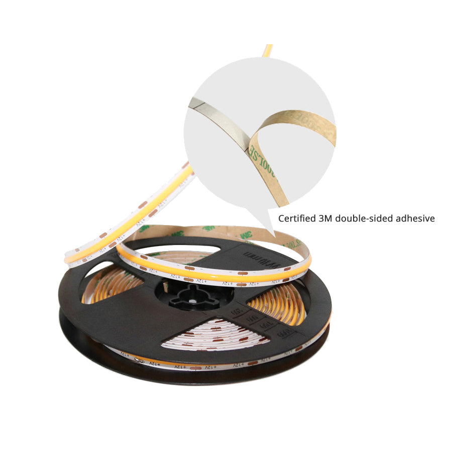 12V 5m/roll 8mm COB LED Strip Light 320leds/M 9W/M