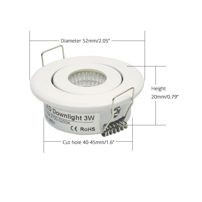 Group of White 18W(6x3W) Mini LED Spot Downlights for veranda carport sunroom IP44