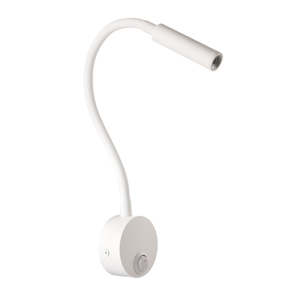 Bedside Reading Wall Lamp White Hardwired 15-01C